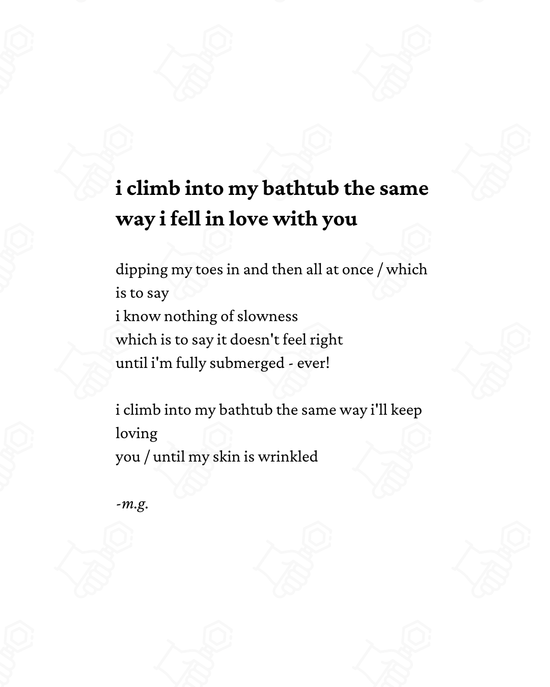 Bathtub Poem Set - Bathroom Poetry Wall Art