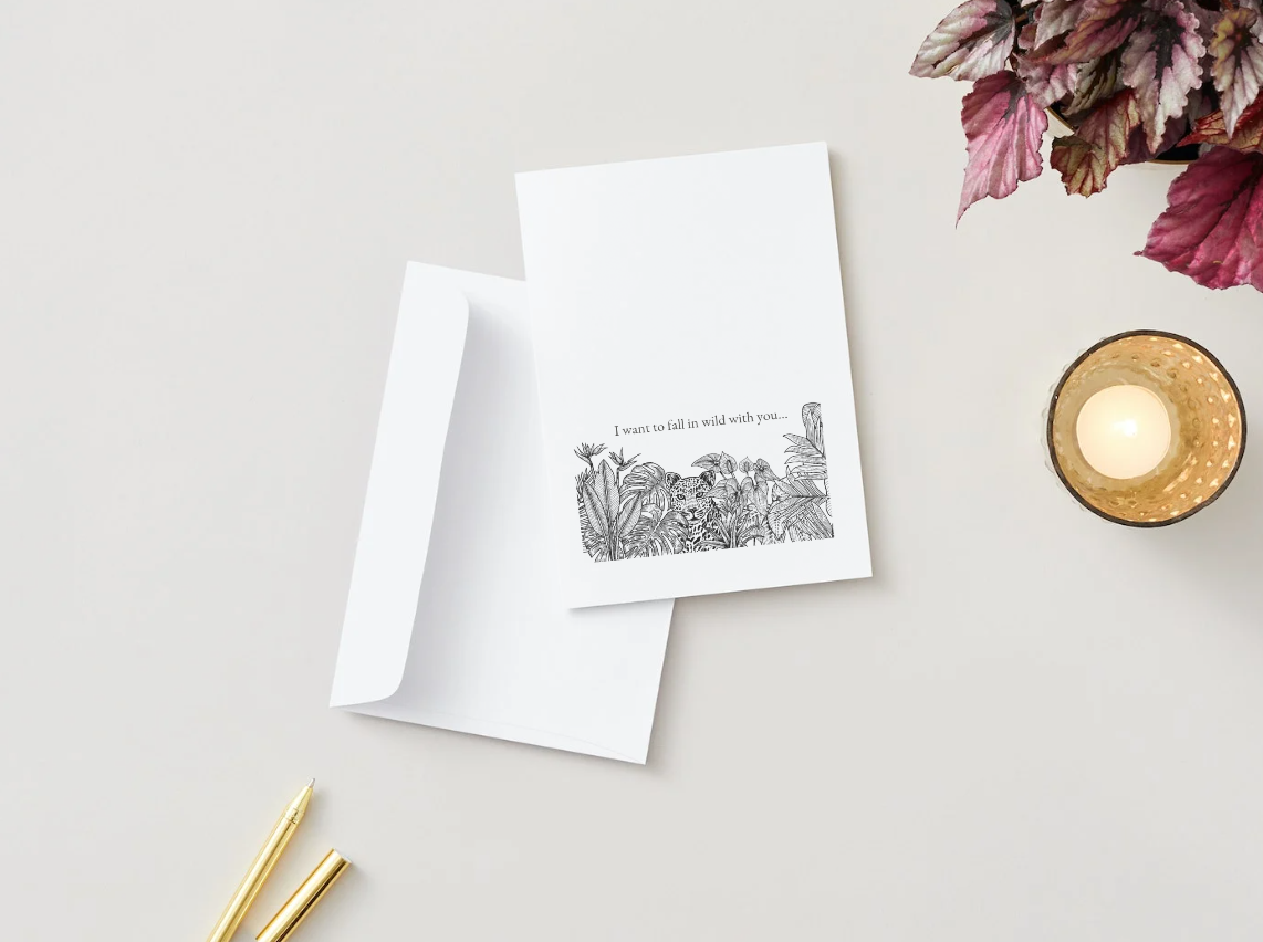 "I want to fall in wild with you" poetry card