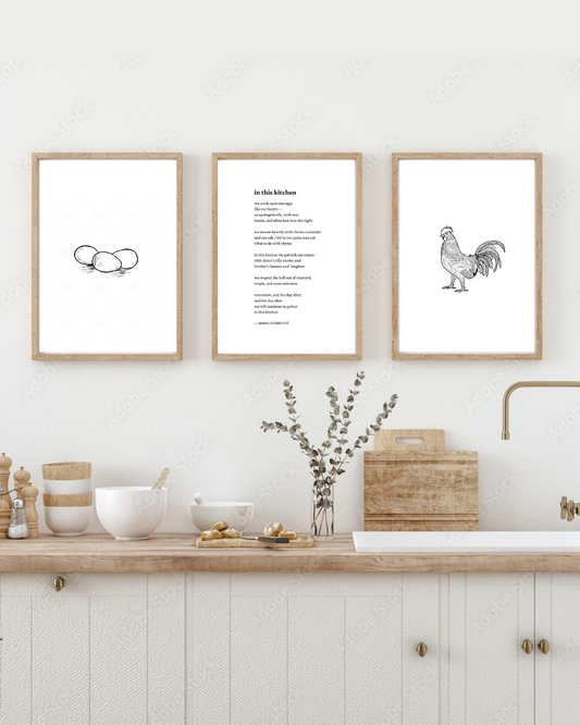 "in this kitchen" — Poetry Wall Art Set