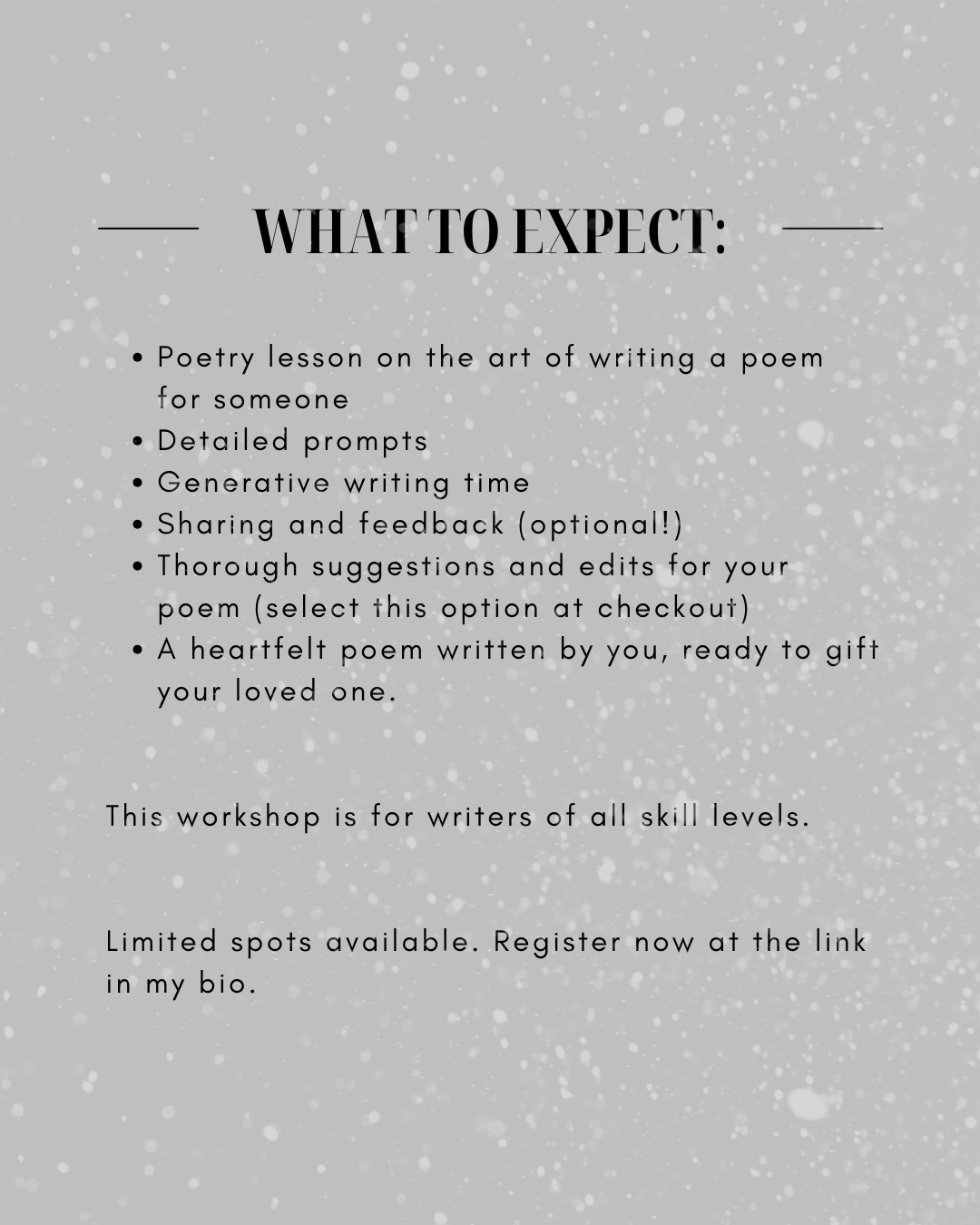 Give The Gift of Poetry Workshop