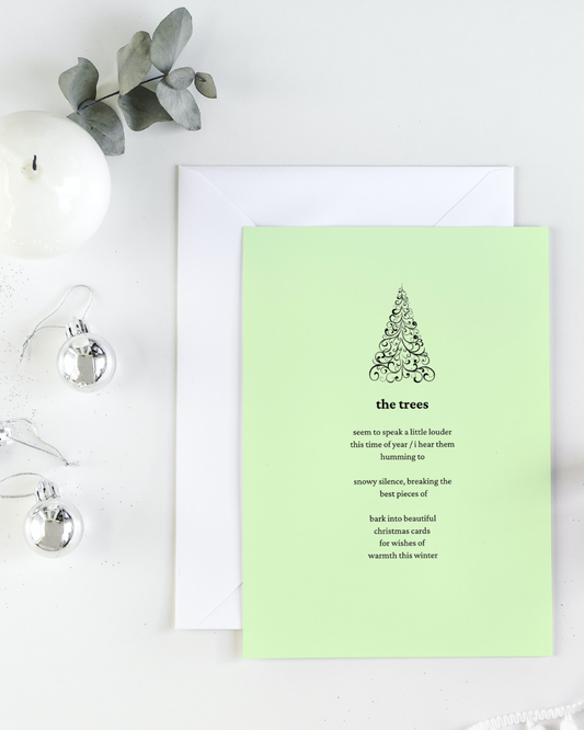 "the trees" holiday poetry card